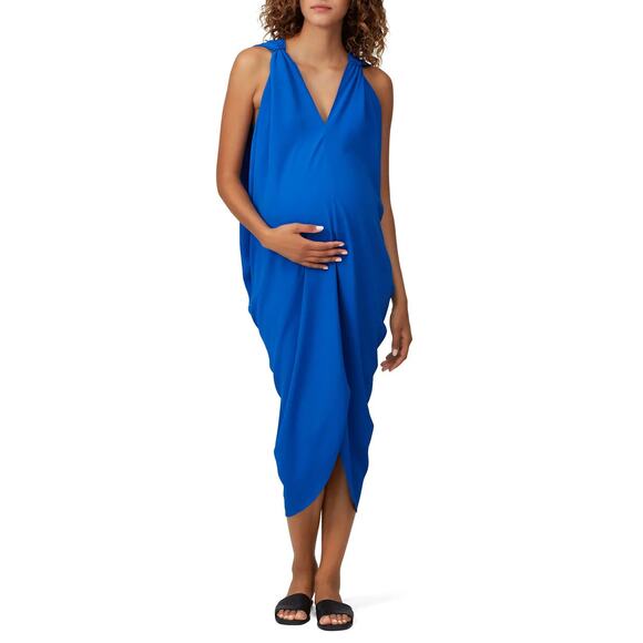 HATCH AMIRA MATERNITY CAFTAN DRESS COBALT BLUE - Picture 1 of 8